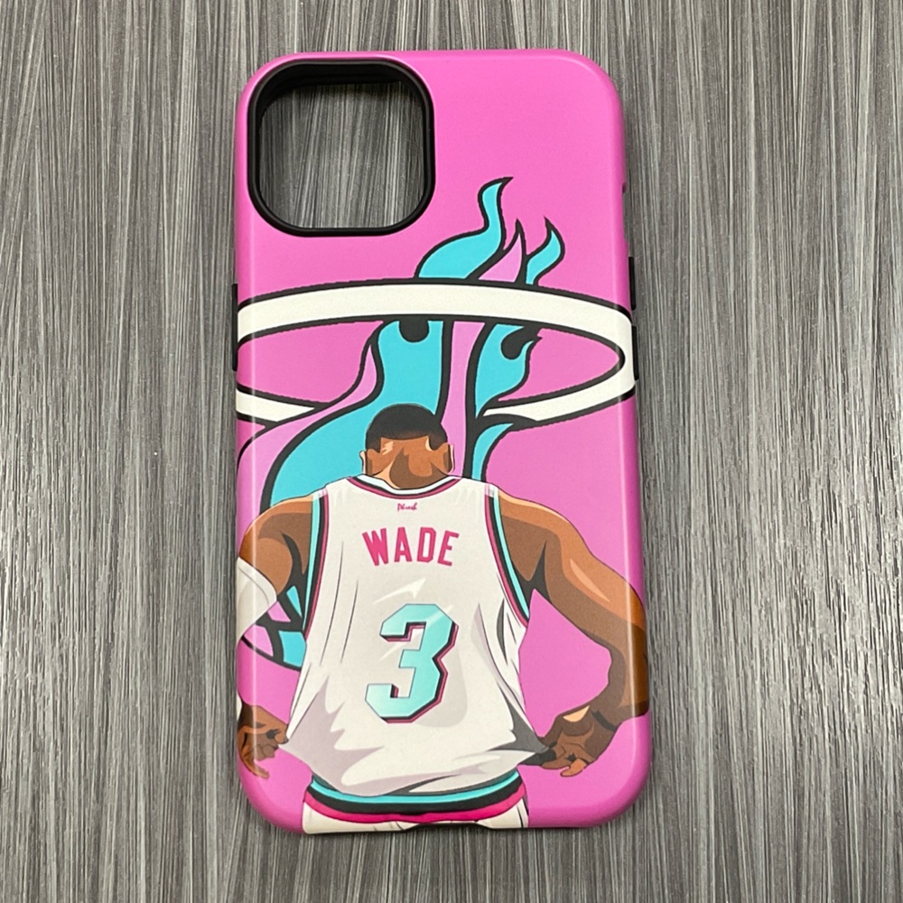 IPhone14 - Dwayane Wade NBA Pink Basketball Player iPhone Case in matte finish.